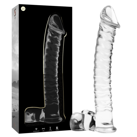 NEBULA SERIES BY IBIZA - MODEL 23 DILDO SZKLO BOROSILIKATOWE PRZEZROCZYSTE 21.5 CM -O- 4 CM
