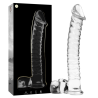 NEBULA SERIES BY IBIZA - MODEL 23 DILDO SZKLO BOROSILIKATOWE PRZEZROCZYSTE 21.5 CM -O- 4 CM
