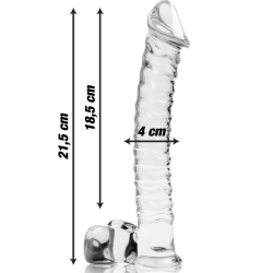 NEBULA SERIES BY IBIZA - MODEL 23 DILDO SZKLO BOROSILIKATOWE PRZEZROCZYSTE 21.5 CM -O- 4 CM