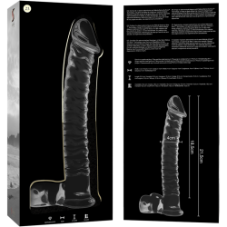 NEBULA SERIES BY IBIZA - MODEL 23 DILDO SZKLO BOROSILIKATOWE PRZEZROCZYSTE 21.5 CM -O- 4 CM