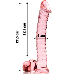 NEBULA SERIES BY IBIZA - MODEL 23 DILDO SZKLO BOROSILIKATOWE ROZOWY 21.5 CM -O- 4 CM