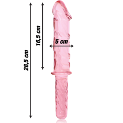 NEBULA SERIES BY IBIZA - MODEL 24 DILDO SZKLO BOROSILIKATOWE ROZOWY 28.5 CM -O- 5 CM