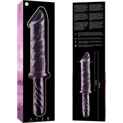 NEBULA SERIES BY IBIZA - MODEL 24 DILDO BOROSILICATE GLASS PINK 28.5 CM -O- 5 CM