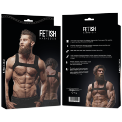 FETISH SUBMISSIVE ATTITUDE - NEOPRENOWA UPRZ?? NA KLATK? PIERSIOW? DLA M??CZYZN ROZMIAR L