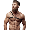 FETISH SUBMISSIVE - ATTITUDE MENS CROSSED SHOULDER ECO LEATHER ARNESS