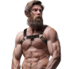 FETISH SUBMISSIVE ATTITUDE - ARNÊS DE PEITO DE COURO ECOLÓGICO MASCULINO