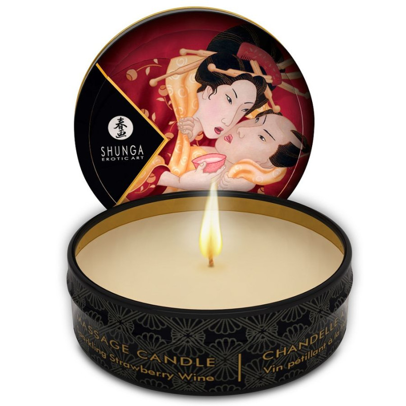 SHUNGA - MINI CARESS TRUSKAWKAMI I SWIECA DO MASAZU CAVA 30 ML