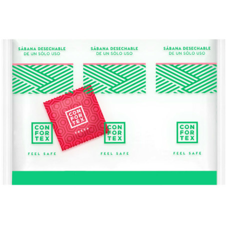 CONFORTEX - JEDNORAZOWE PRZEKLADKI HIGIENICZNE, INDYWIDUALNA TORBA + KONDOM TRUSKAWKOWY