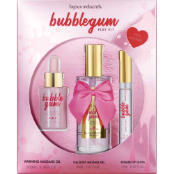 BIJOUX - NIEDYSKRETNY ZESTAW DO ZABAWY GUMY BUBBLEGUM Z OLEJNYM ZELEM I BLYSZCZAKIEM