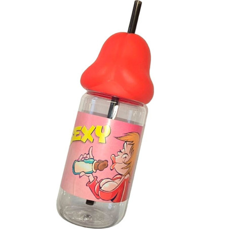 DIABLO PICANTE - BUTELKA DLA DZIECI W KSZTA?CIE PENISA 360 ML CZERWONA