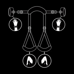 FETISH SUBMISSIVE - POSITION JAMBES OUVERTES AVEC MENOTTES DOUBLÉES EN NOPRÈNE