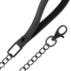 FETISH SUBMISSIVE - NASZYJNIK Z LANCUCHEM NA PODSZEWCE NOPRENU