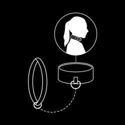 FETISH SUBMISSIVE - NASZYJNIK Z LANCUCHEM NA PODSZEWCE NOPRENU