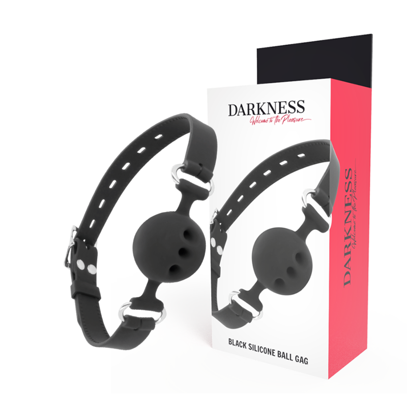 DARKNESS - BAVAGLINO IN SILICONE TRASPIRANTE NERO DARKNESS - BAVAGLINO IN SILICONE TRASPIRANTE NERO