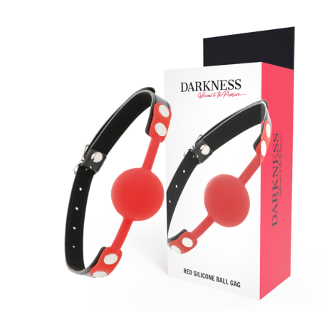 DARKNESS - CZERWONY SILIKONOWY KNEBEL