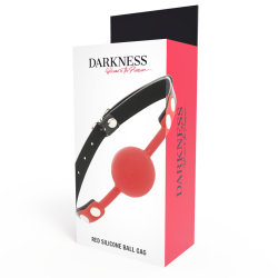 DARKNESS - CZERWONY SILIKONOWY KNEBEL