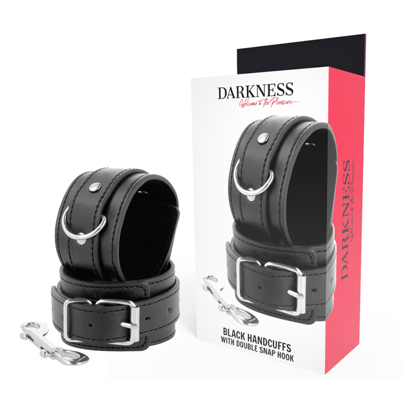 DARKNESS - ESPOSAS AJUSTABLES NEGRO CON DOBLE CINTA REFUERZO DARKNESS - ESPOSAS AJUSTABLES NEGRO CON DOBLE CINTA REFUERZO