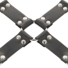 DARKNESS - LEATHER HANDCUFFS FOR FOOT AND HANDS BLACK