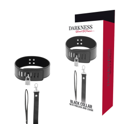 DARKNESS - OBROZA BDSM Z CZARNYM BLOKADA