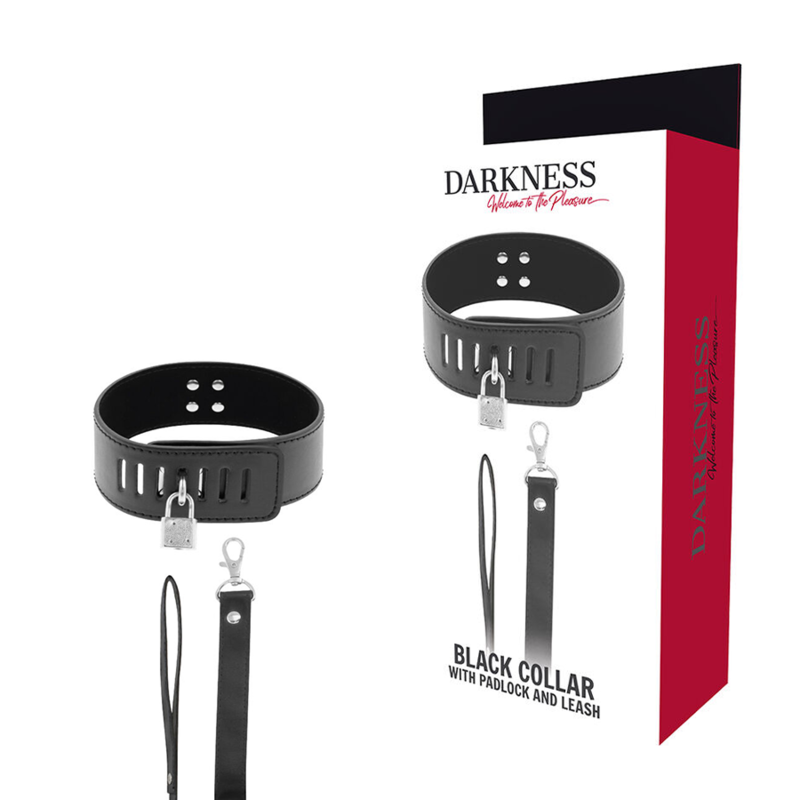 DARKNESS - COLLARE BDSM CON CHIUSURA NERA DARKNESS - COLLARE BDSM CON CHIUSURA NERA