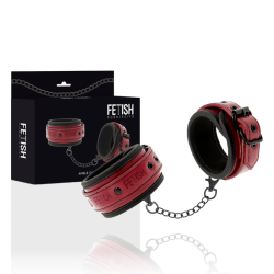 FETISH SUBMISSIVE DARK ROOM - WEGANSKIE SKORZANE KEJKANKI NA KOSTKI Z NEOPRENOWA WYSCIOLKA