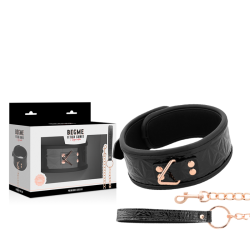 BEGME - KOLNIERZ BLACK EDITION PREMIUM WEGANSKA SKORA Z NEOPRENOWA PODSZEWKA
