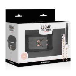 BEGME - KOLNIERZ BLACK EDITION PREMIUM WEGANSKA SKORA Z NEOPRENOWA PODSZEWKA