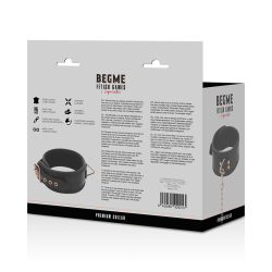 BEGME - KOLNIERZ BLACK EDITION PREMIUM WEGANSKA SKORA Z NEOPRENOWA PODSZEWKA