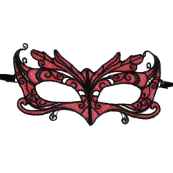 QUEEN LINGERIE - LACE MASK WITH RED DETAILS