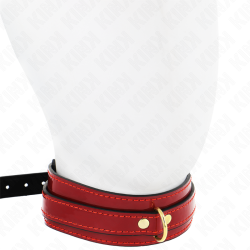 KINK - WINNO CZERWONY NASZYJNIK REGULOWANY ZE ZLOTYMI DETALAMI 29-42,5 CM X 4 CM