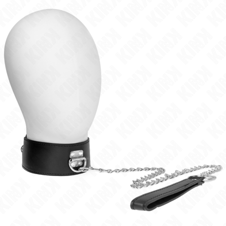 KINK - NASZYJNIK Z PASKIEM 65 CM Z SZEROKIM CZARNYM PASEM Z REGULACJA 33,5-41 CM X 5 CM