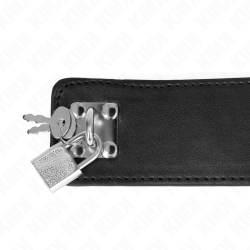 KINK - NASZYJNIK Z PASKIEM 65 CM Z SZEROKIM CZARNYM PASEM Z REGULACJA 33,5-41 CM X 5 CM