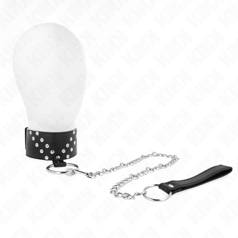 KINK - NASZYJNIK Z PASKIEM 65 CM Z NITEM V Z REGULACJA 36-43 CM X 5 CM