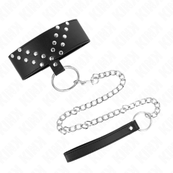 KINK - NASZYJNIK Z PASKIEM 65 CM Z NITEM V Z REGULACJA 36-43 CM X 5 CM
