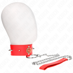 KINK - CZERWONY NASZYJNIK Z DIAMENTAMI Z PASKIEM 65 CM AJDUSTABLE 35-51 CM X 7 CM