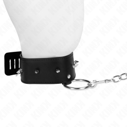 KINK - NASZYJNIK 65 CM ZE SMYCZA ZE SREBRNYMI CWIEKAMI MODEL 2 REGULOWANY 36-43 CM X 5 CM