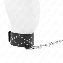 KINK - NASZYJNIK 65 CM ZE SMYCZA ZE SREBRNYMI CWIEKAMI MODEL 3 REGULOWANY 36-43 CM X 5 CM