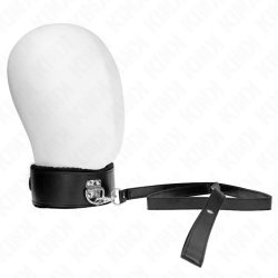 KINK - NASZYJNIK ZE SMYCZA 116 CM ZE SREBRNYMI CWIEKAMI MODEL 4 CZARNY REGULOWANY 40-48 CM X 6 CM