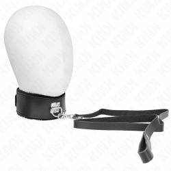 KINK - NASZYJNIK Z PASKIEM 116 CM Z CZARNYM SKÓRZANYM PASEM Z REGULACJA 40-48 CM X 6 CM