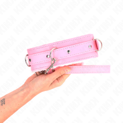 KINK - OBROZA ZE SMYCZA 65 CM Z OGRANICZENIAMI RÓZOWA 36-42 CM X 5,5 CM