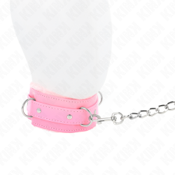 KINK - OBROZA ZE SMYCZA 65 CM Z OGRANICZENIAMI RÓZOWA 36-42 CM X 5,5 CM