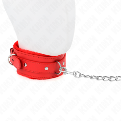 KINK - OBROZA ZE SMYCZA 65 CM Z OGRANICZENIAMI CZERWONA 36-42 CM X 5,5 CM