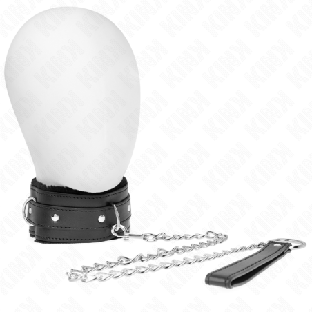 KINK - OBROZA ZE SMYCZA 65 CM Z OGRANICZENIAMI CZARNA 36-42 CM X 5,5 CM