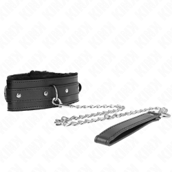 KINK - OBROZA ZE SMYCZA 65 CM Z OGRANICZENIAMI CZARNA 36-42 CM X 5,5 CM