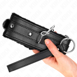 KINK - OBROZA ZE SMYCZA 65 CM Z OGRANICZENIAMI CZARNA 36-42 CM X 5,5 CM