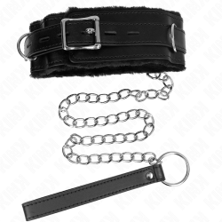 KINK - OBROZA ZE SMYCZA 65 CM Z OGRANICZENIAMI CZARNA 36-42 CM X 5,5 CM