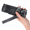 KINK - NASZYJNIK Z PASKIEM 65 CM SREBRNE KLAMRY Z REGULACJA 33-46 CM X 5,5 CM