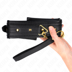 KINK - NASZYJNIK Z PASKIEM Z IMITACJI SKÓRY MODEL 1 REGULOWANY 37-54 CM X 3 CM