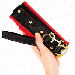 KINK - NASZYJNIK Z PASKIEM Z IMITACJI SKÓRY MODEL 2 REGULOWANY 37-54 CM X 3 CM
