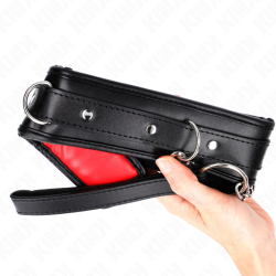 KINK - NASZYJNIK Z PASKIEM Z IMITACJI SKÓRY MODEL 3 REGULOWANY 37-54 CM X 3 CM